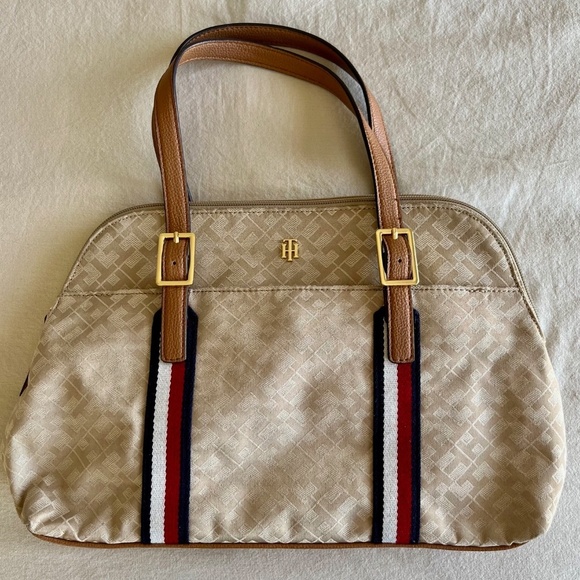 NWOT Tommy Hilfiger Signature Logo Satchel Tote Bag - Picture 4 of 8